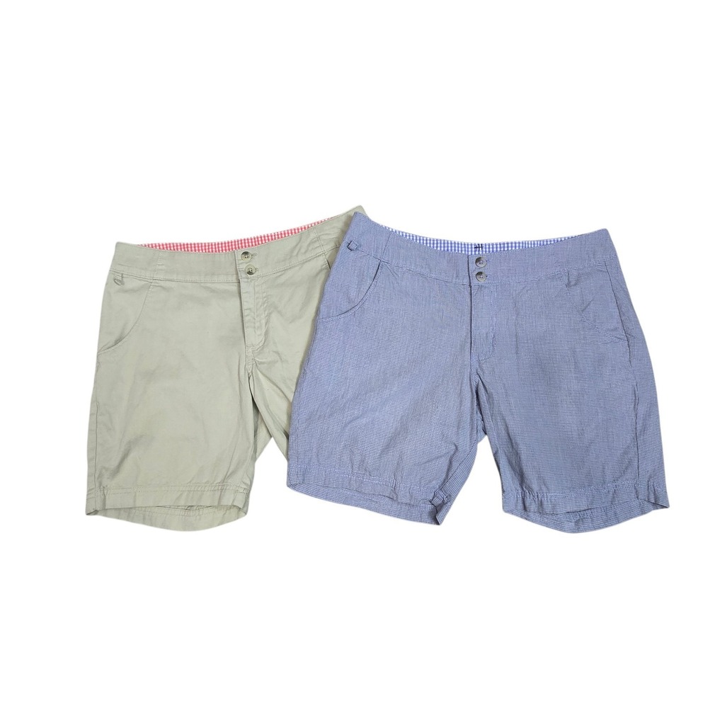 Lot of 2 Columbia Omni-shade PFG Sun Protection Women's 7" Chino Shorts Size 8
